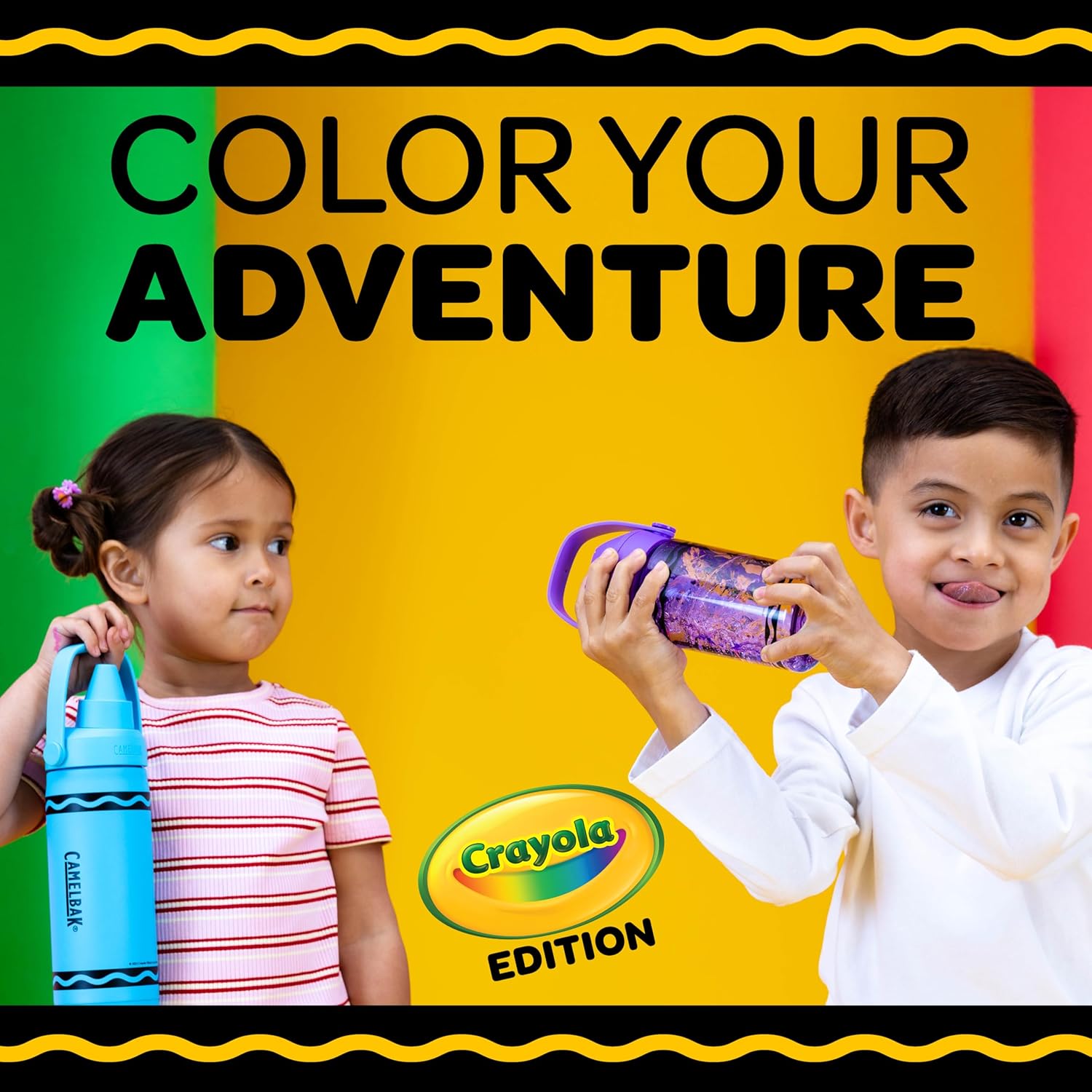 CamelBak Crayola Flip Straw Kids Water Bottle with Bite Valve, Tritan Renew Design for School and Everyday Use, 14oz, Violet - Image 9