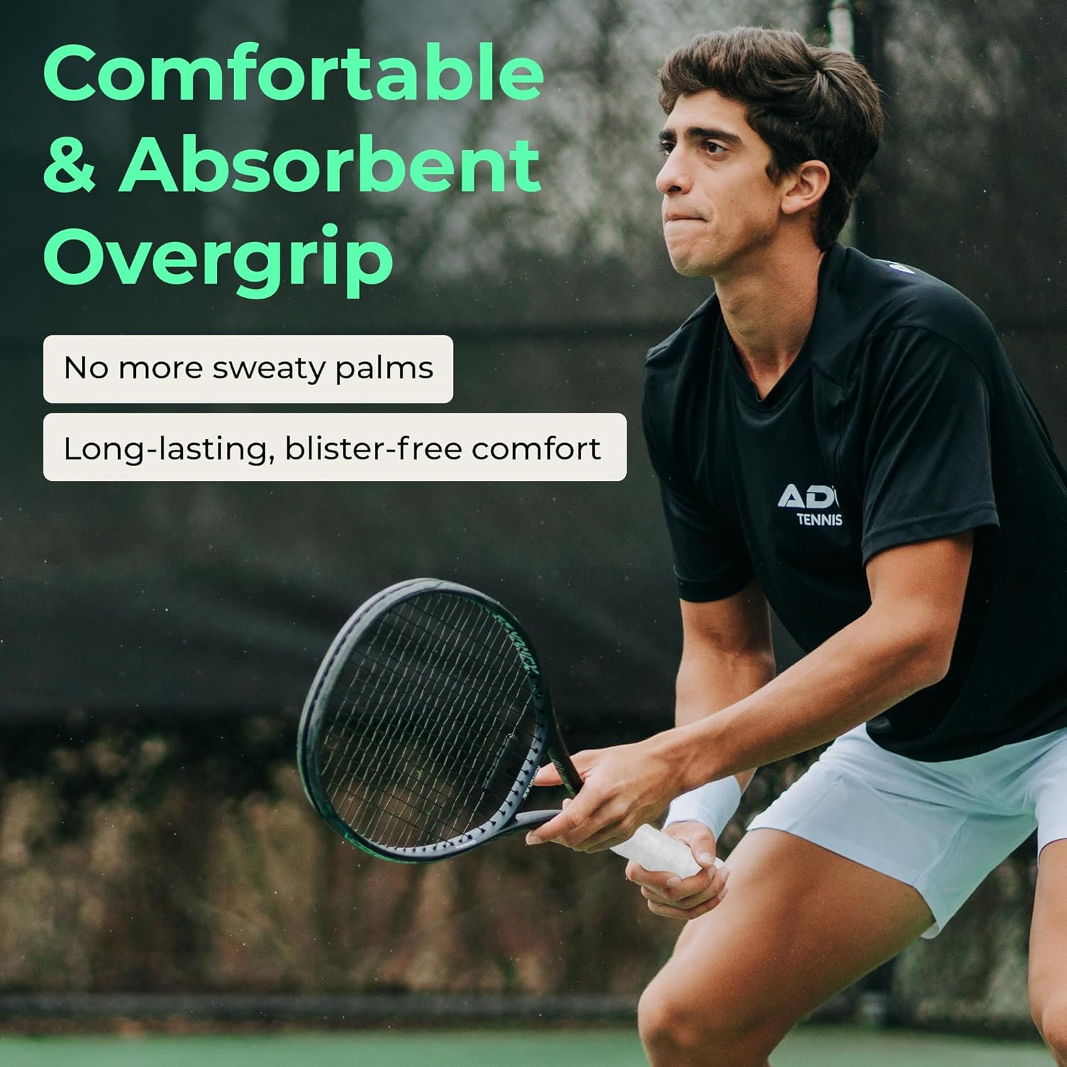 ADV Dry Tennis Overgrip Tape - 3, 6, 12, 30, 60 Pack - FeltTac Tennis Racket Grip Tape - Ultra Absorbent Tennis Grip Tape - Comfort Tennis Racket Grips - Tennis Grips Overgrip - Image 2