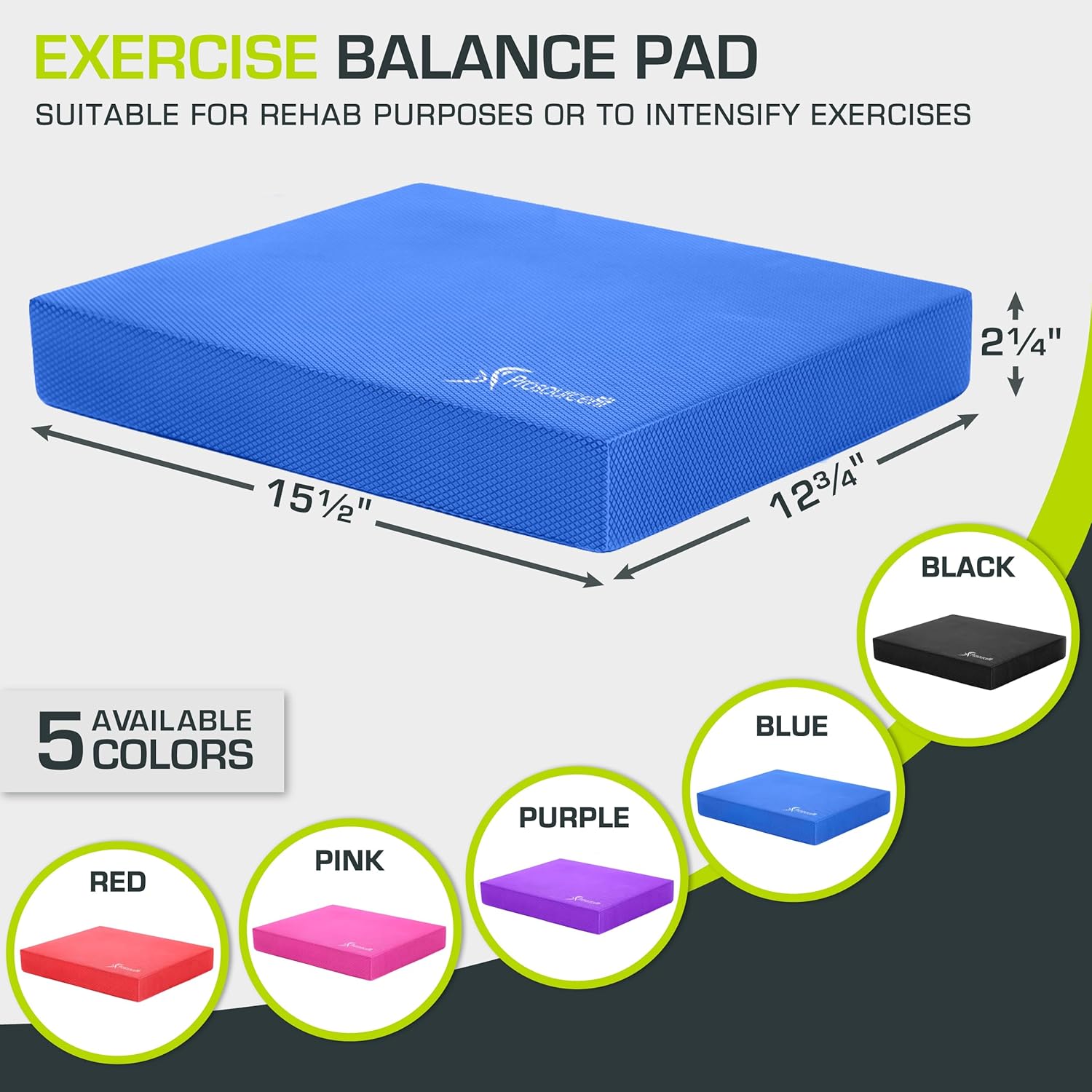 ProsourceFit Exercise Balance Pad, Non-Slip Cushioned Foam Mat & Knee Pad for Fitness and Stability Training, Yoga, Physical Therapy - Image 2