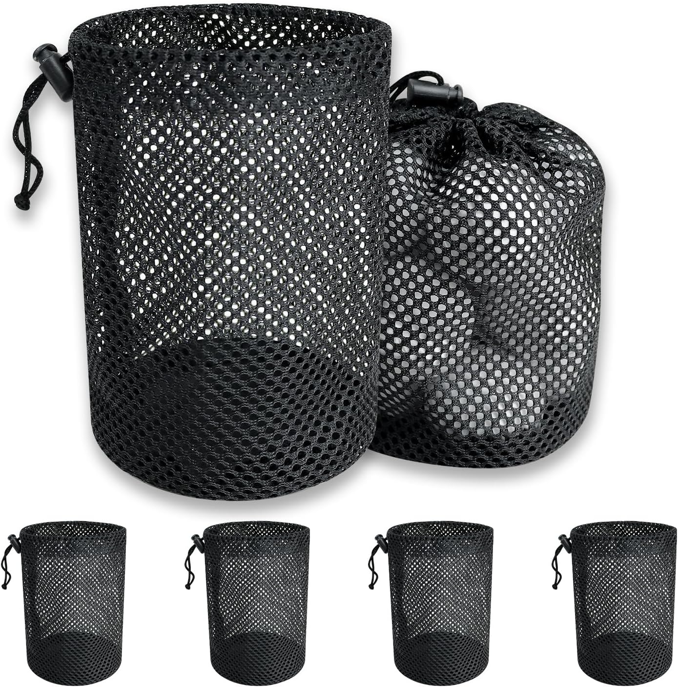 Golf Ball Storage Bag-6 Pack Mesh Bags with Drawstring,Golf Shag Bag Organizer,Sports Equipment Organizer Sack,for Collecting Half Balls Tennis Beach Trave