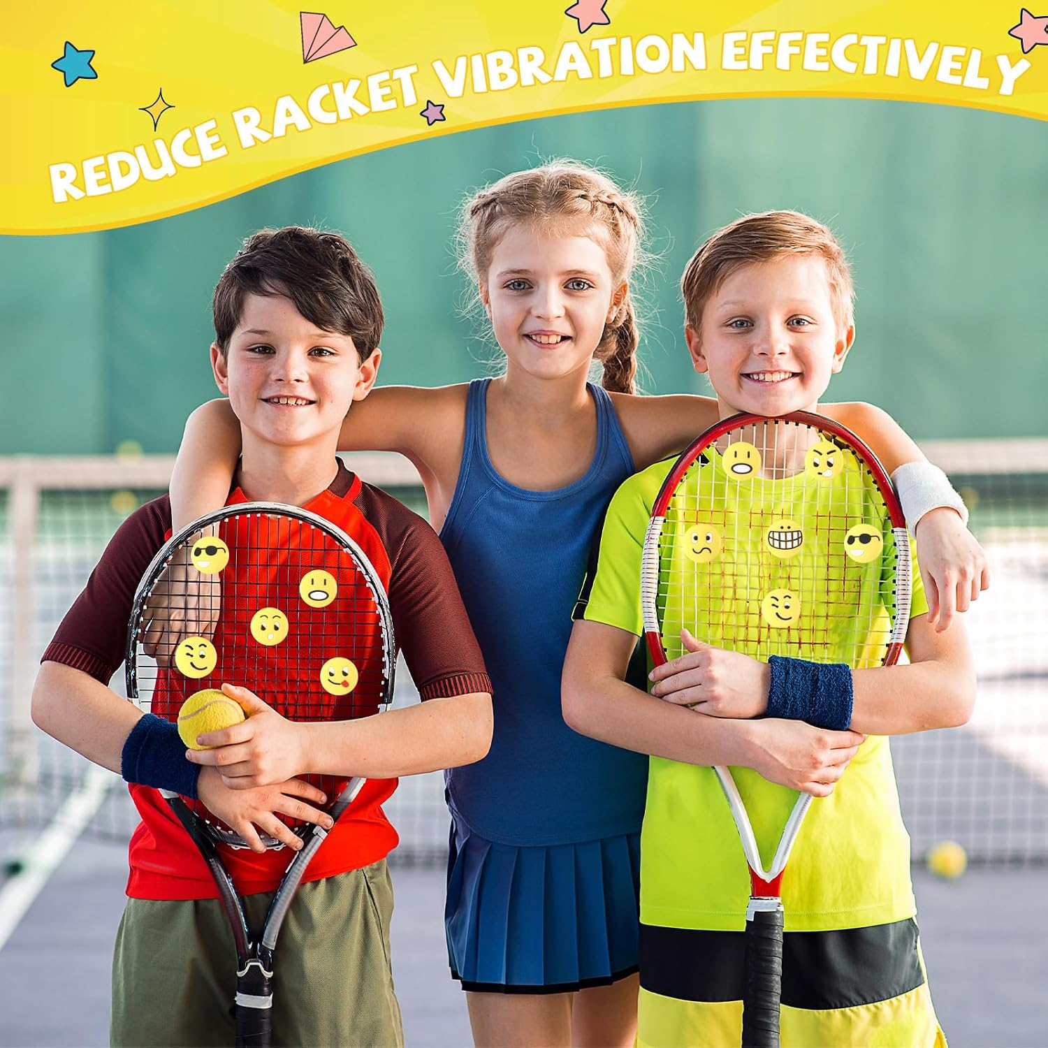 Jexine 30 Pcs Tennis Vibration Dampener Silicone Tennis Racket Dampener Cute Tennis Supplies for Gift (Assorted) - Image 5