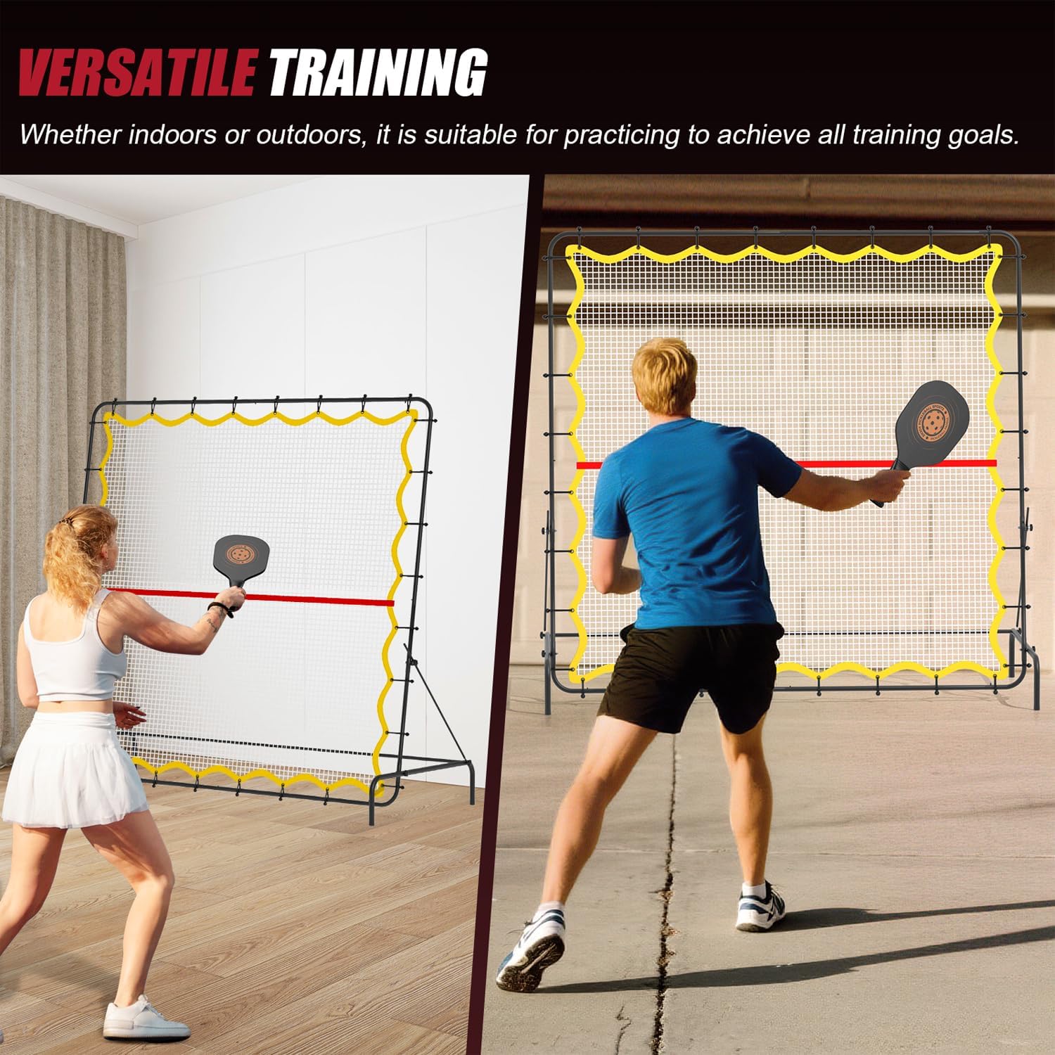 Pickleball Rebounder Net 6.5x6.5ft Portable Tennis Practice Wall Rebound Net Adjustable Tilt, Sport Training Equipment Bounce Back Net, for Court Backyard and Indoor & Outdoor - Image 6