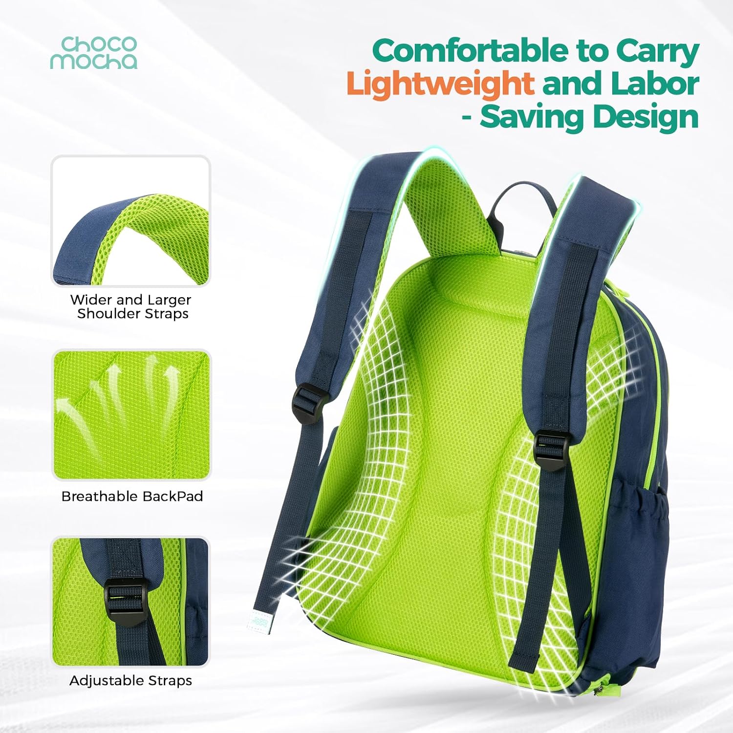 Choco Mocha Kids Tennis Bag, 16 Inch Youth & Junior Tennis Backpack with Shoe Compartment, Holds 2 Rackets (21–23 Inch) - Image 6