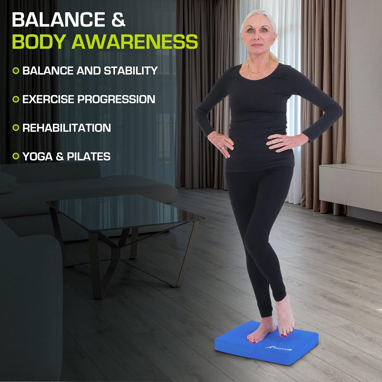 ProsourceFit Exercise Balance Pad, Non-Slip Cushioned Foam Mat & Knee Pad for Fitness and Stability Training, Yoga, Physical Therapy - Image 5