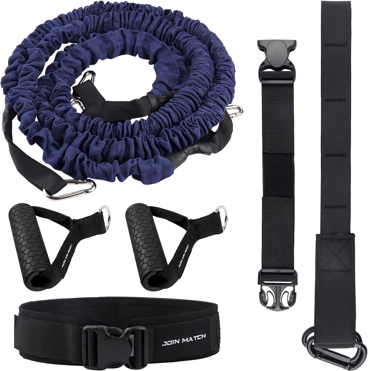 80Lbs Resistance Bungee Cord Speed Training Set, Dual Resistance Cord(8-22'), Improve Agility Focus Strength Power, for Basketball Tennis Football Volleyball, Help You Build Muscle
