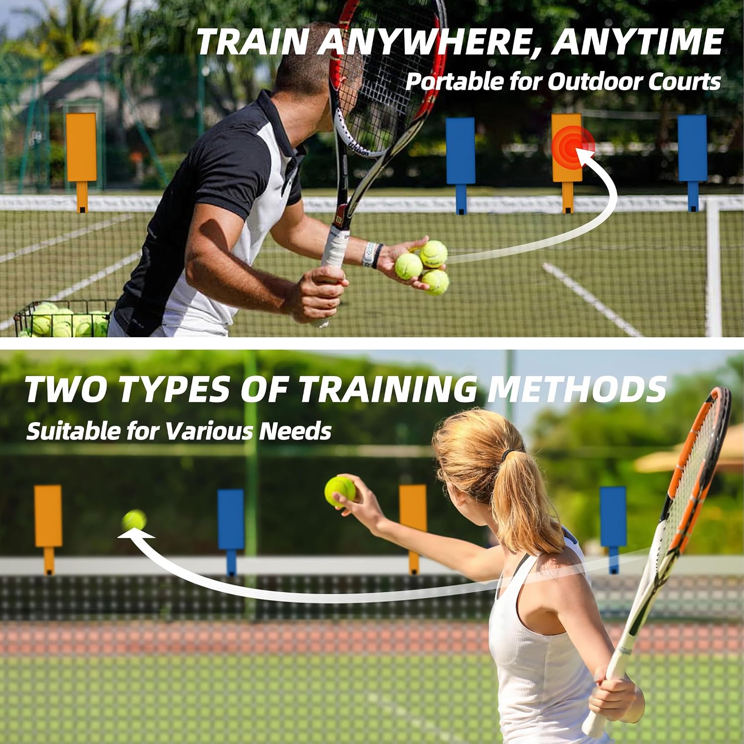 MR Tennis Targets, Portable Pickleball Hitting Target w/High-Visibility Markers, Advanced Tennis Training Targets, Tennis and Pickleball Serve Training Aid for Practice & Skill Improvement, Pack of 2 - Image 7