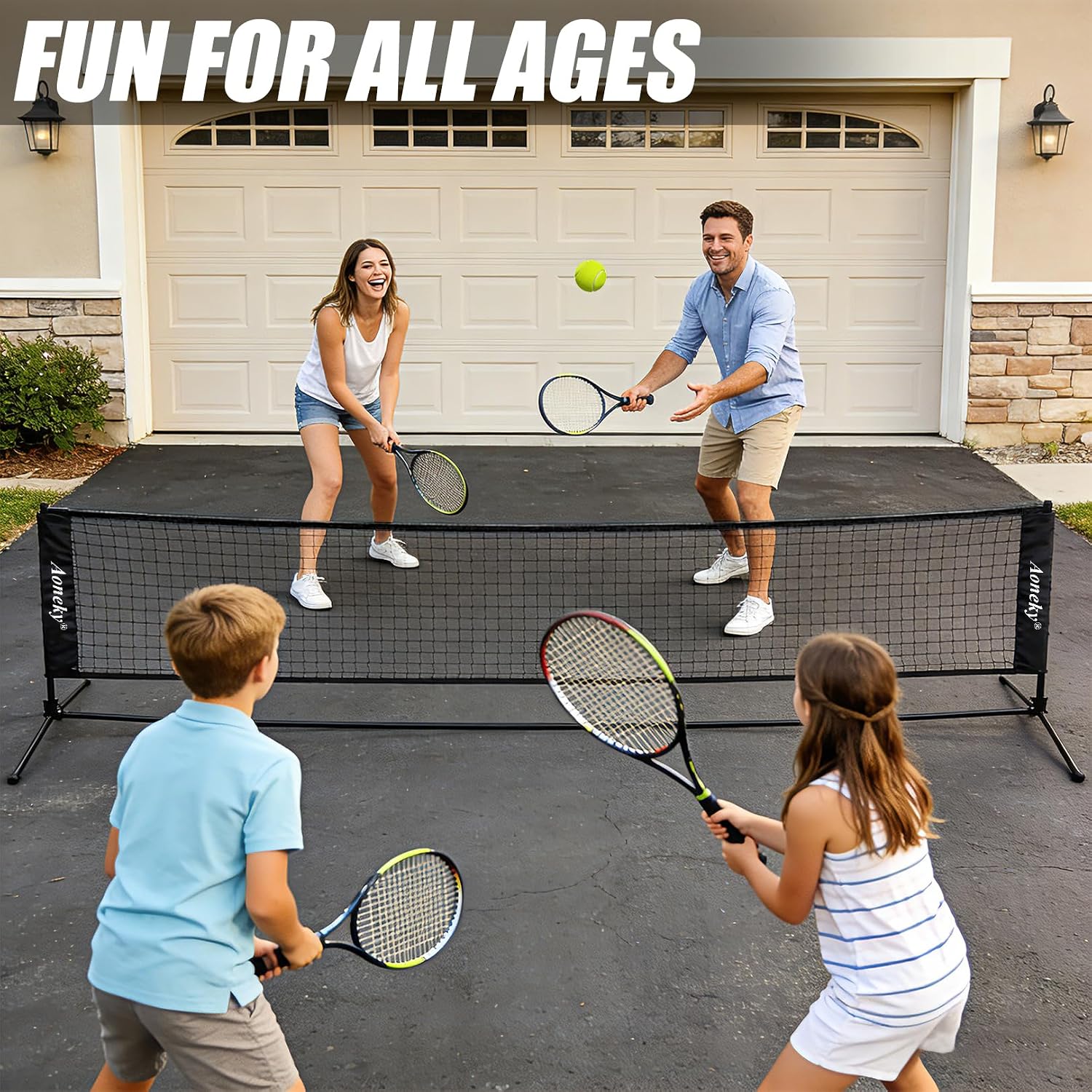 Aoneky Mini Portable Tennis Net for Driveway - Kids Soccer Tennis Net - Pickleball Net - Image 2