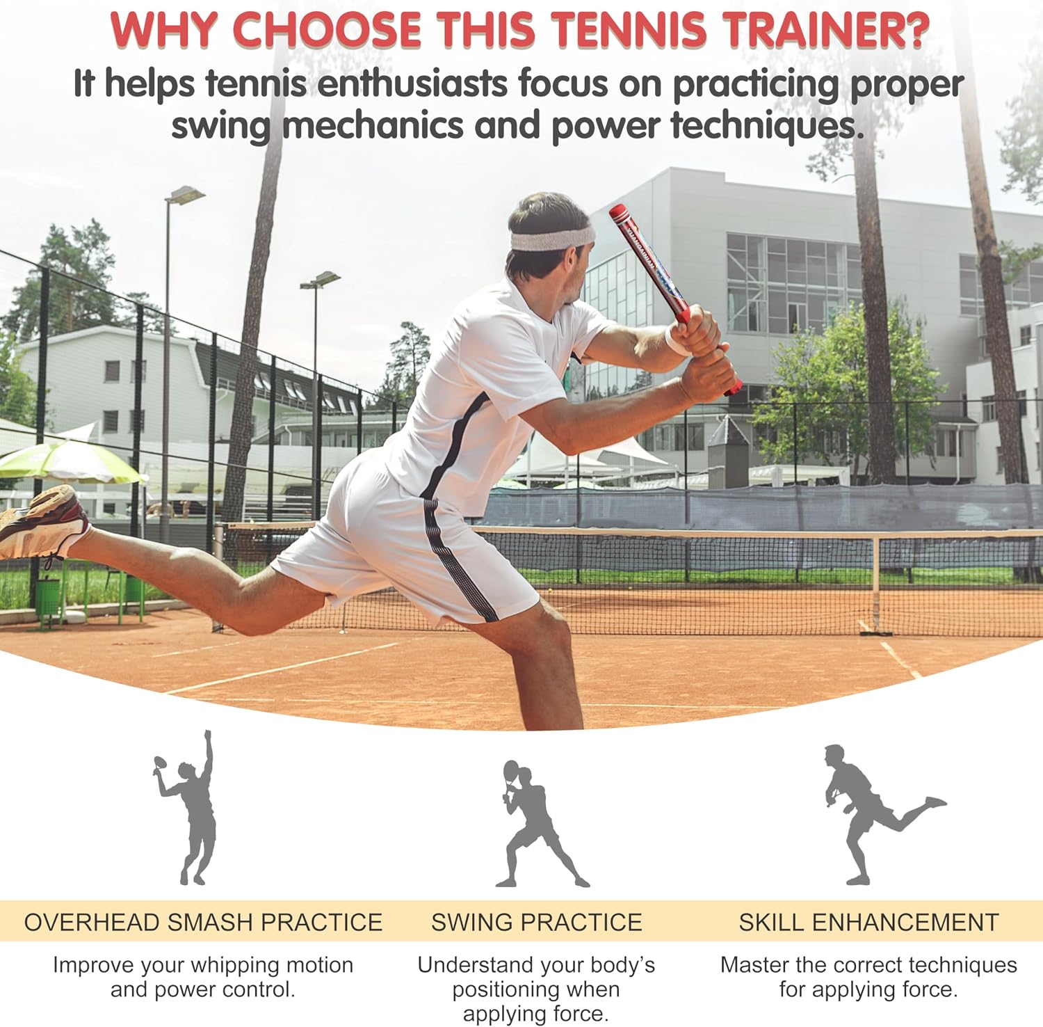 Tennis Power Trainer with Magnetic Resistance, MOOJAY Swing Trainer Sound Feedback for Correct Technique PP Handle, Suitable for Beginners & Pros – Training, Fitness, and Professional Use - Image 5