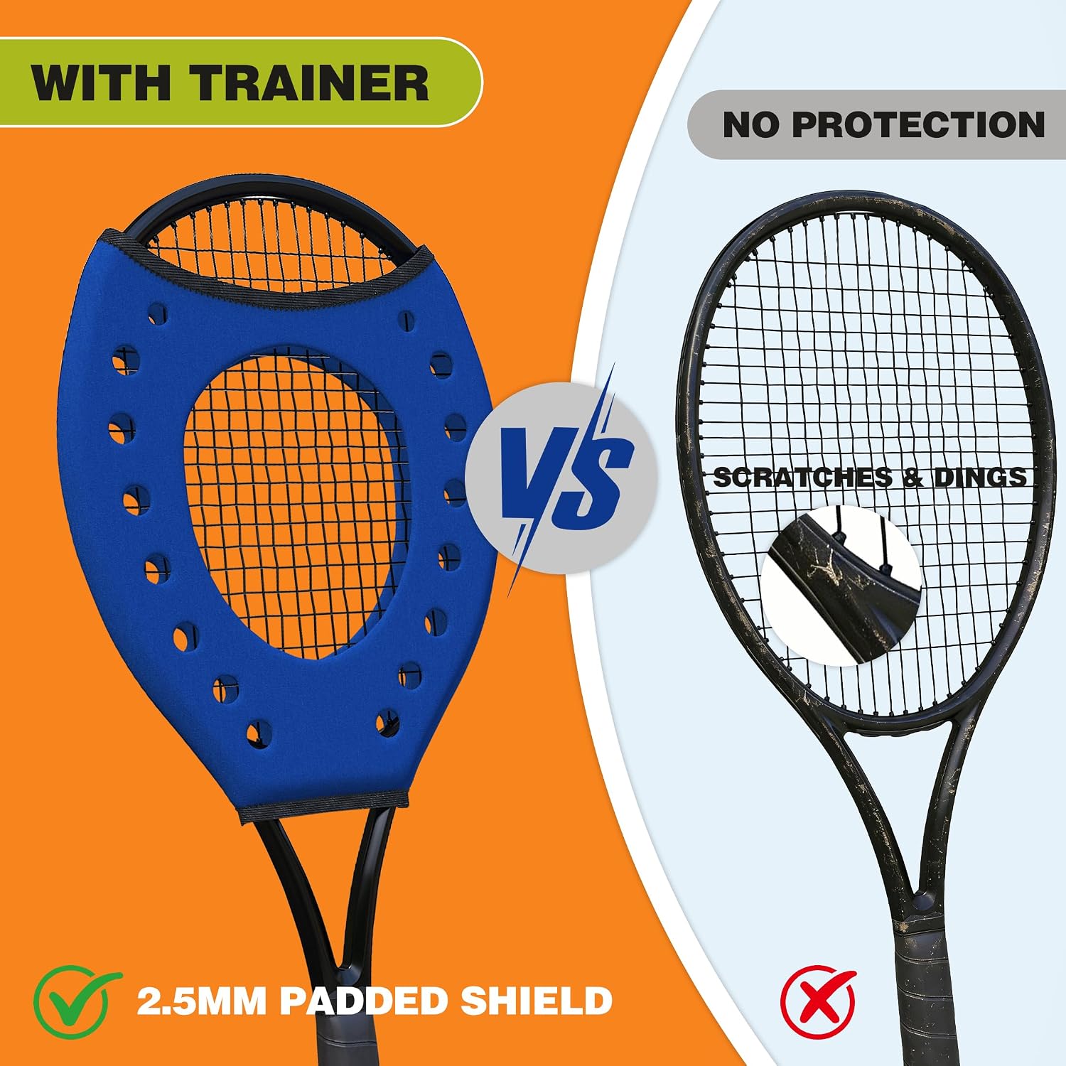 MR Sweet Spot Trainer, Tennis Racket Sweet Spot Trainer Protection Cover, Tennis Pointer Swing Training Aid Protection Cover Swing Training Aid for Starter, Set of 2 - Image 7