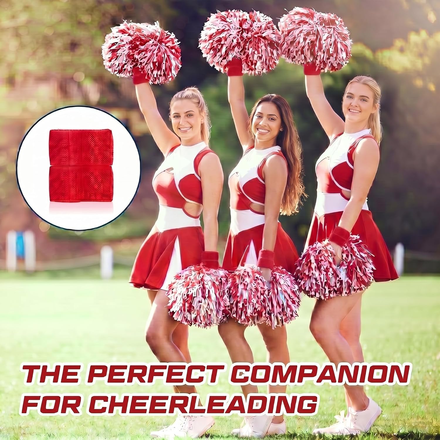 4 Pack Wrist Brace Adjustable Wrist Support Sport Straps for Tendonitis Carpal Tunnel Arthritis Gymnastics Wraps Pain Relief for Football Cheerleaders Fitness Weightlifting(Red) - Image 3