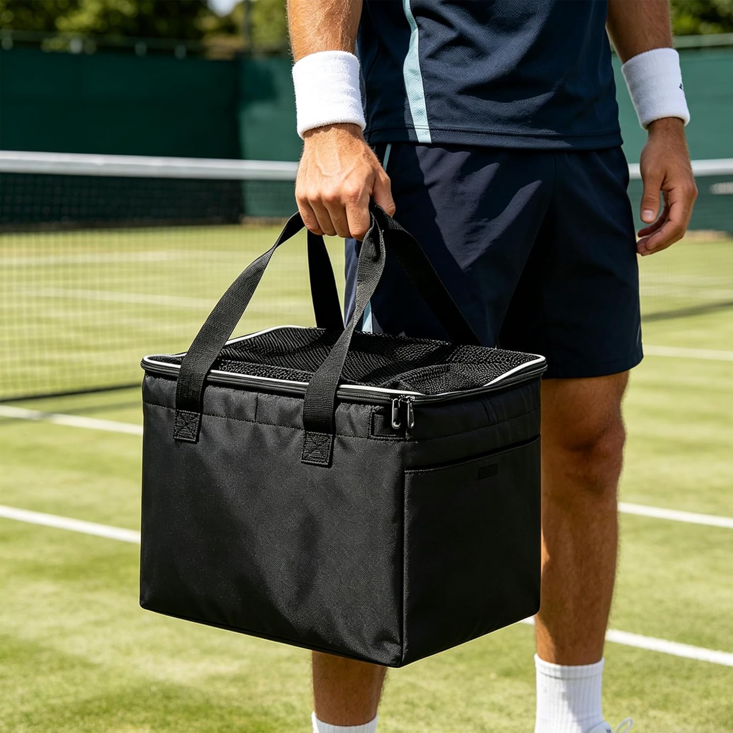 Tennis Ball Bag with Sturdy Bottom, tennis ball,Pickleball, Baseball, Lacrosse & Table Tennis, Teaching, Ball Picking & Organizing (Holds 150 Tennis Balls or 100 Pickleballs) - Image 7