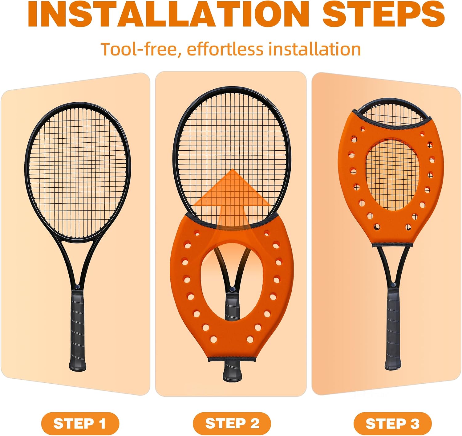 MR Sweet Spot Trainer, Tennis Racket Sweet Spot Trainer Protection Cover, Tennis Pointer Swing Training Aid Protection Cover Swing Training Aid for Starter, Set of 2 - Image 3