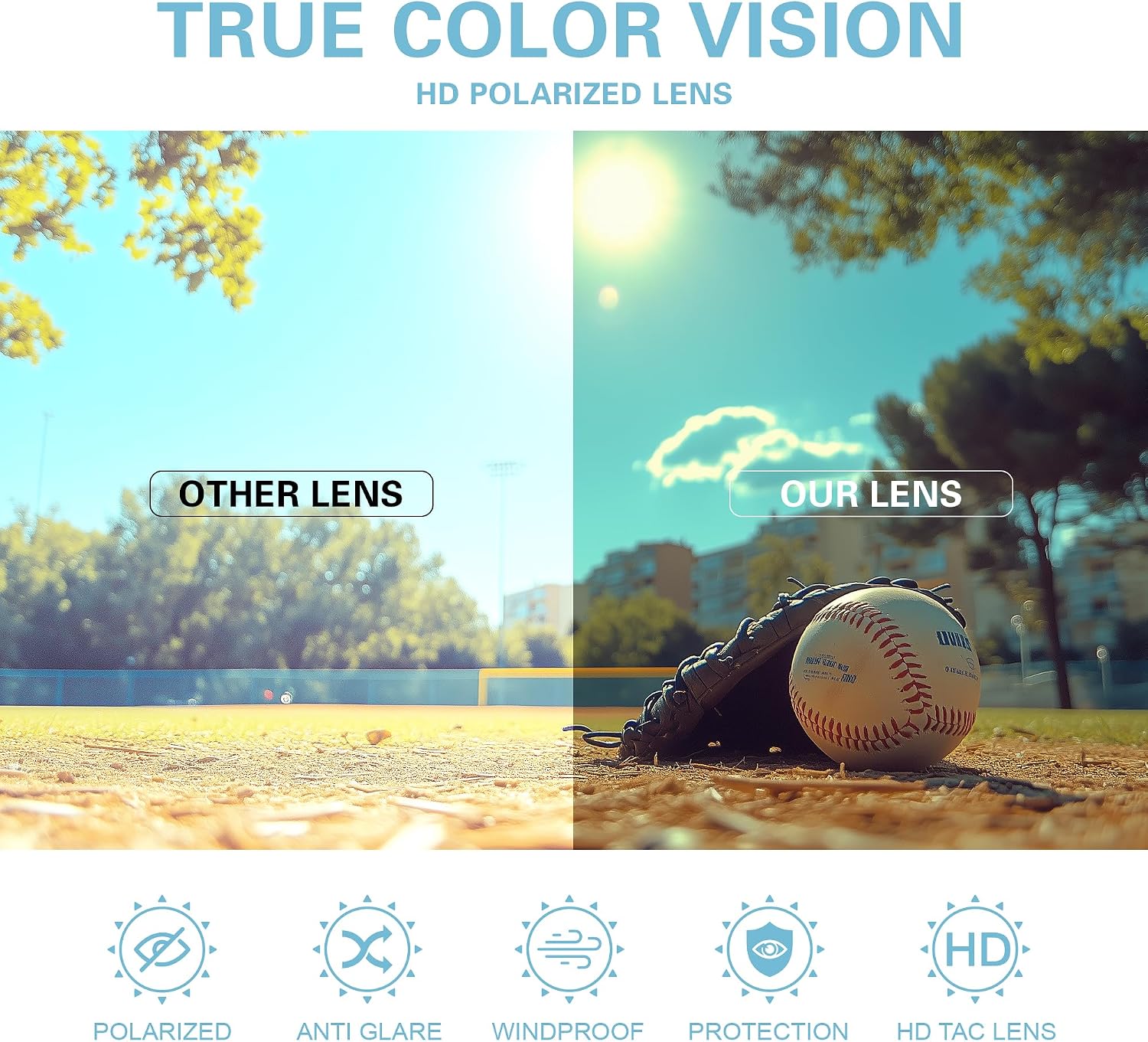 suoso Kids Sports Polarized Sunglasses: Youth Baseball Sun Glasses Cycling Glasses for Boys Girls Age 6-12 Lightweight TR90 - Image 3