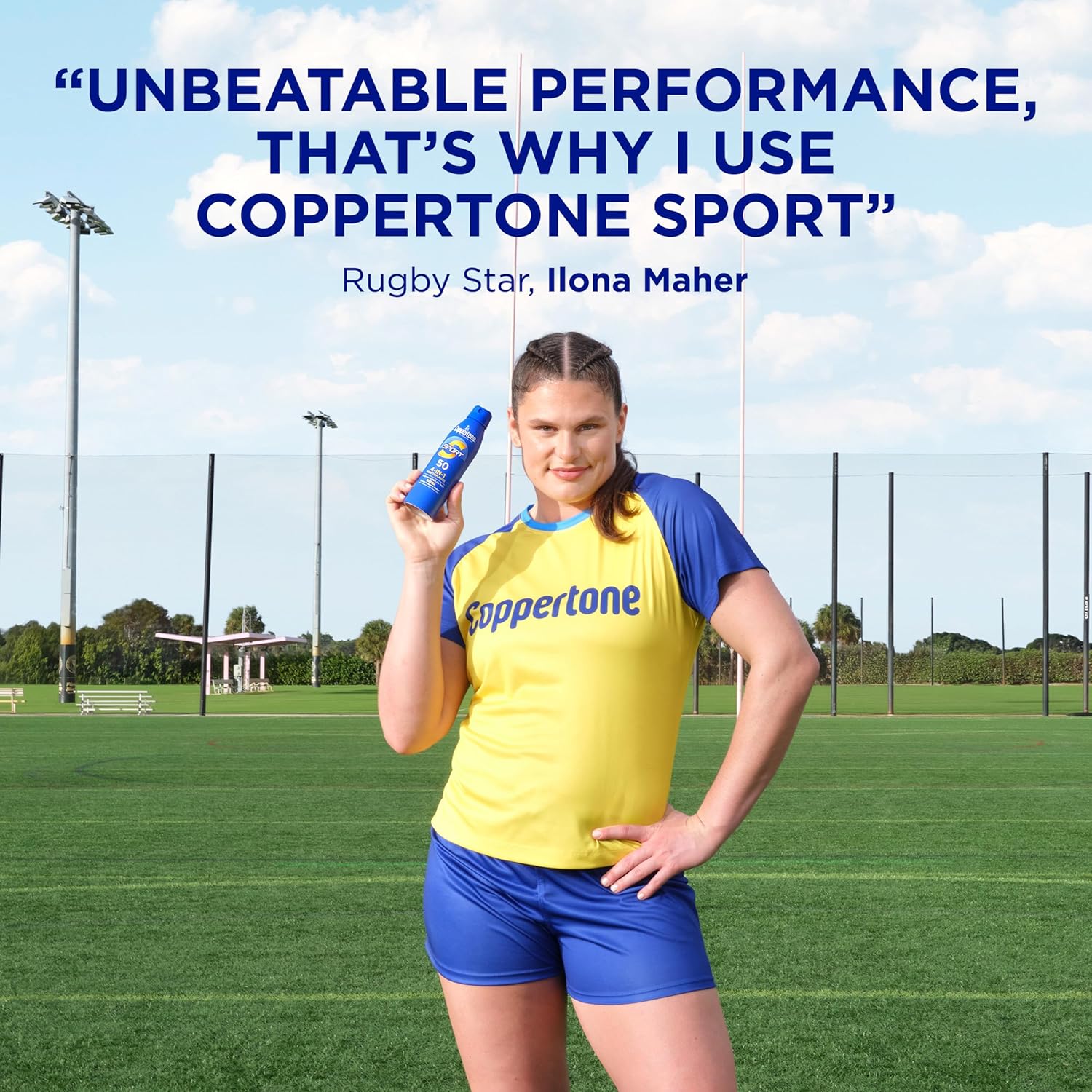 Coppertone Sport Sunscreen Spray SPF 50, Sweat, Heat and Water Resistant Sunblock, Lightweight, Oxybenzone Free, Spray Sunscreen Bulk Pack, 5.5 Oz Bottle, Pack of 3 - Image 3