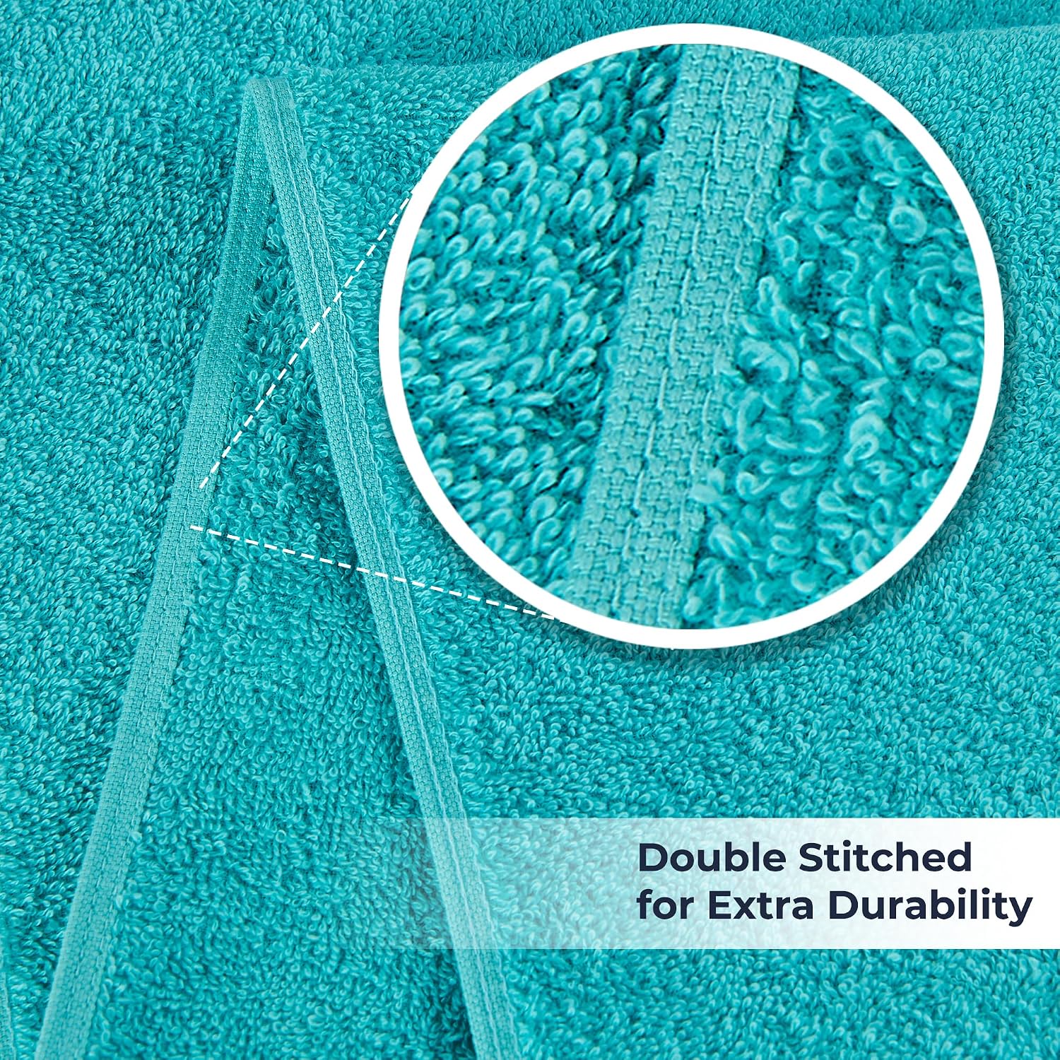 NUKURA 12’’ x 40’’, 450 GSM Sweat Towel, Extra Absorbency 100% Cotton Towel, Running, Pickleball, Gym, Neck Towel, Tennis, Camping, Turquoise - Image 8