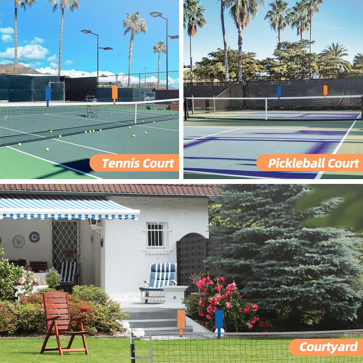 MR Tennis Targets, Portable Pickleball Hitting Target w/High-Visibility Markers, Advanced Tennis Training Targets, Tennis and Pickleball Serve Training Aid for Practice & Skill Improvement, Pack of 2 - Image 5