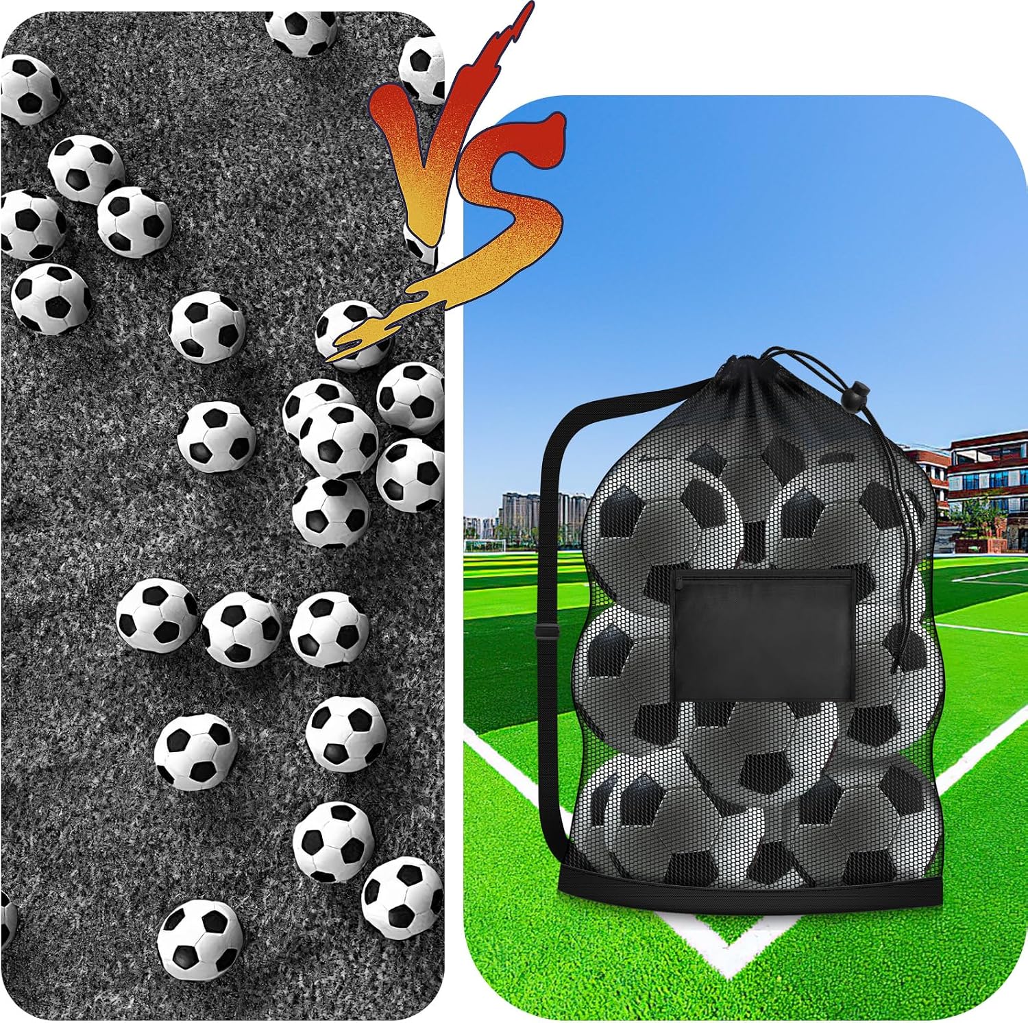 Extra Large Soccer Ball Bag, 40" x 30" Drawstring Mesh Ball Bag with Pocket, Heavy Duty Sport Net Sack for Coaches, Storage Bag for Basketball, Volleyball, Gym Equipment, Swimming Gear - Image 7
