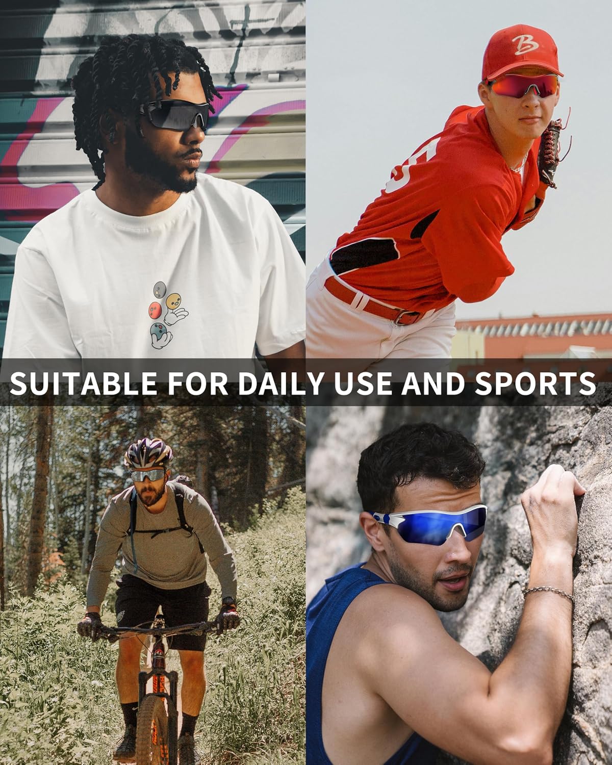Rosemal Sunglasses Men Polarized Sports UV400 Protection TR90 Frame for Running Cycling Baseball Golf - Image 5