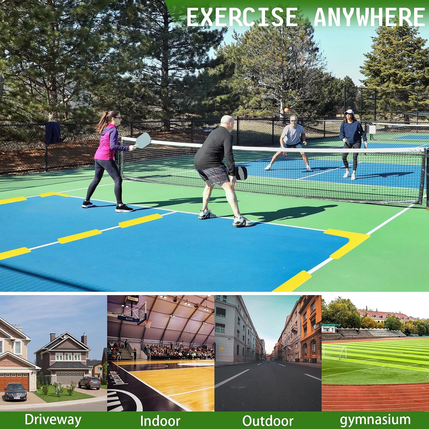 Hikeen Court Lines Marker Kit Anti-Slip and Wind-Resistant Throw Down Markers 28pcs or 84pcs, Pickleball Net Court for Outdoor Indoor Court - Image 6