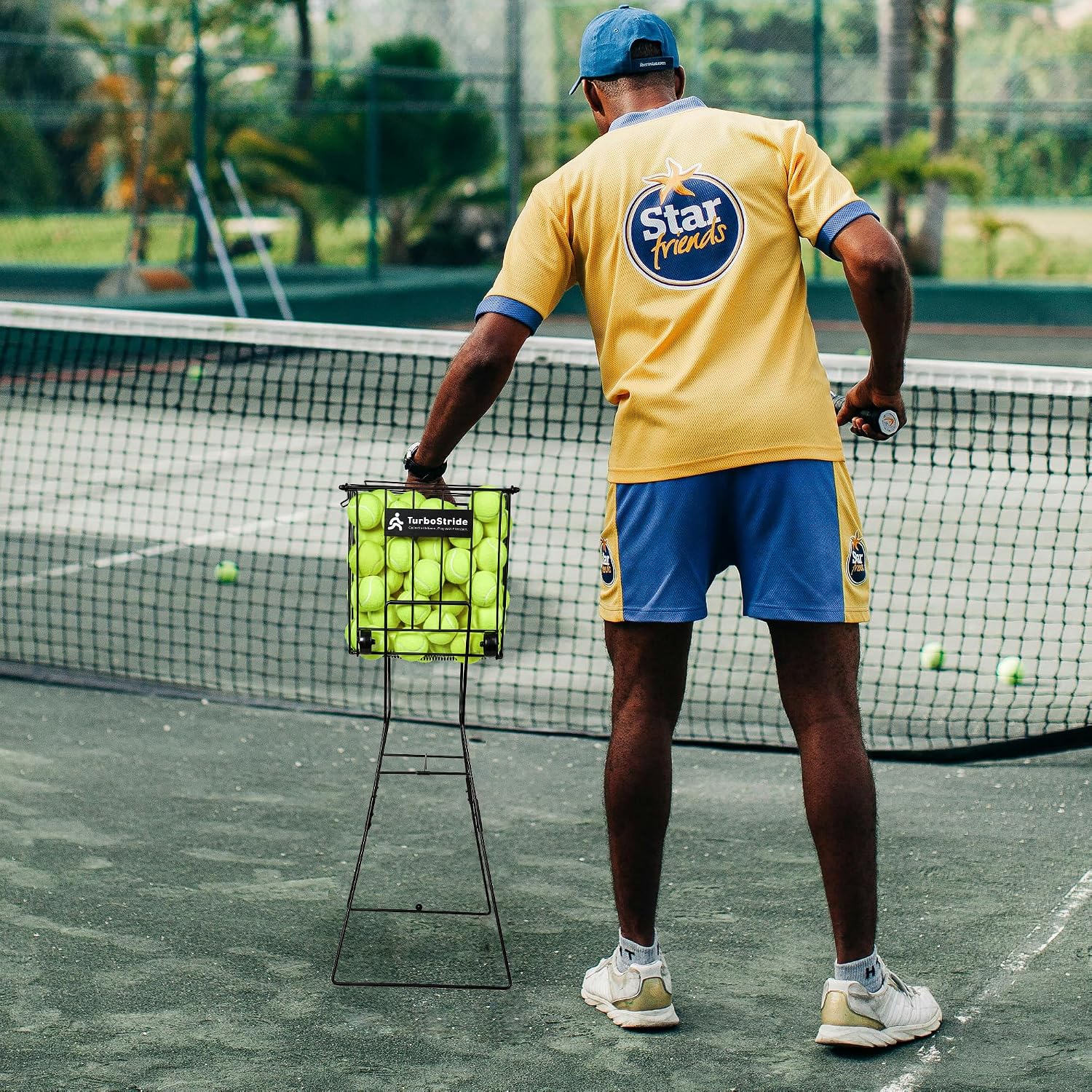 Tennis Ball Hopper, Portable Pickleball Ball Holder with Locking Legs, Holds 75 Tennis Balls or 50 Pickleballs, Sturdy Steel for Tennis Training and Teaching - Image 6
