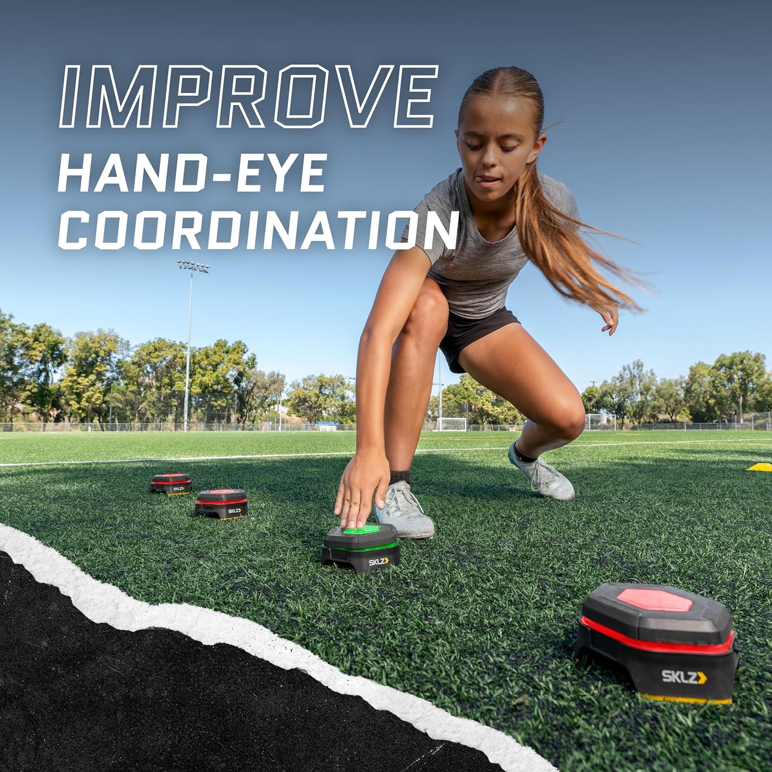 SKLZ Reactive Flash LED Training Pods – Reaction Time, Agility, and Cognitive Training Tool with 4 Games – Multi-Directional Activation, Durable Design for Speed and Hand-Eye Coordination - Image 2