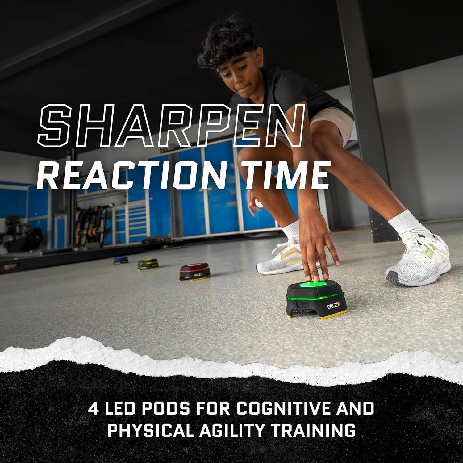 SKLZ Reactive Flash LED Training Pods – Reaction Time, Agility, and Cognitive Training Tool with 4 Games – Multi-Directional Activation, Durable Design for Speed and Hand-Eye Coordination - Image 5