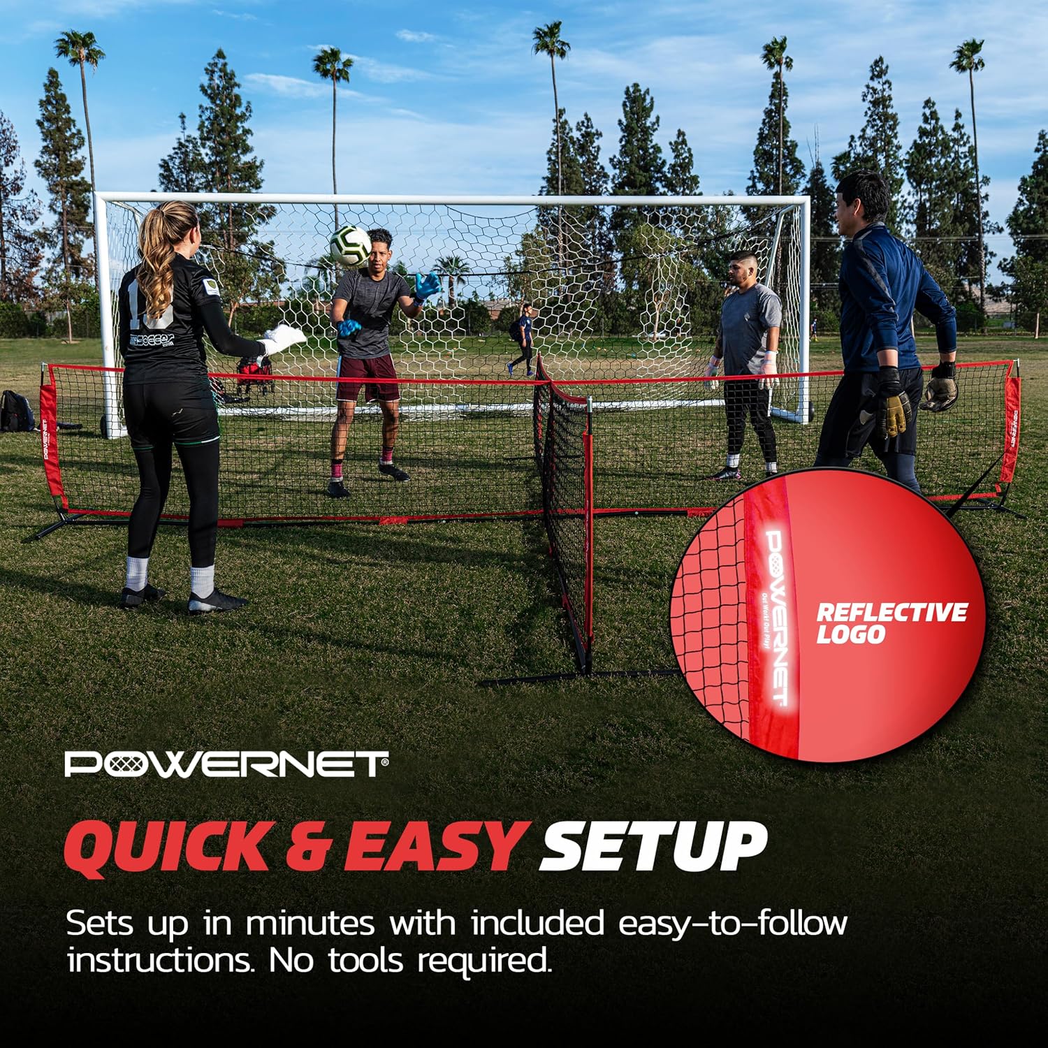 PowerNet 4 Way Soccer Net, Portable Indoor & Outdoor Soccer Training, Game and Training Equipment for Adults and Kids, Ideal for Backyard, Park or Beach, 2 Sizes - Image 6