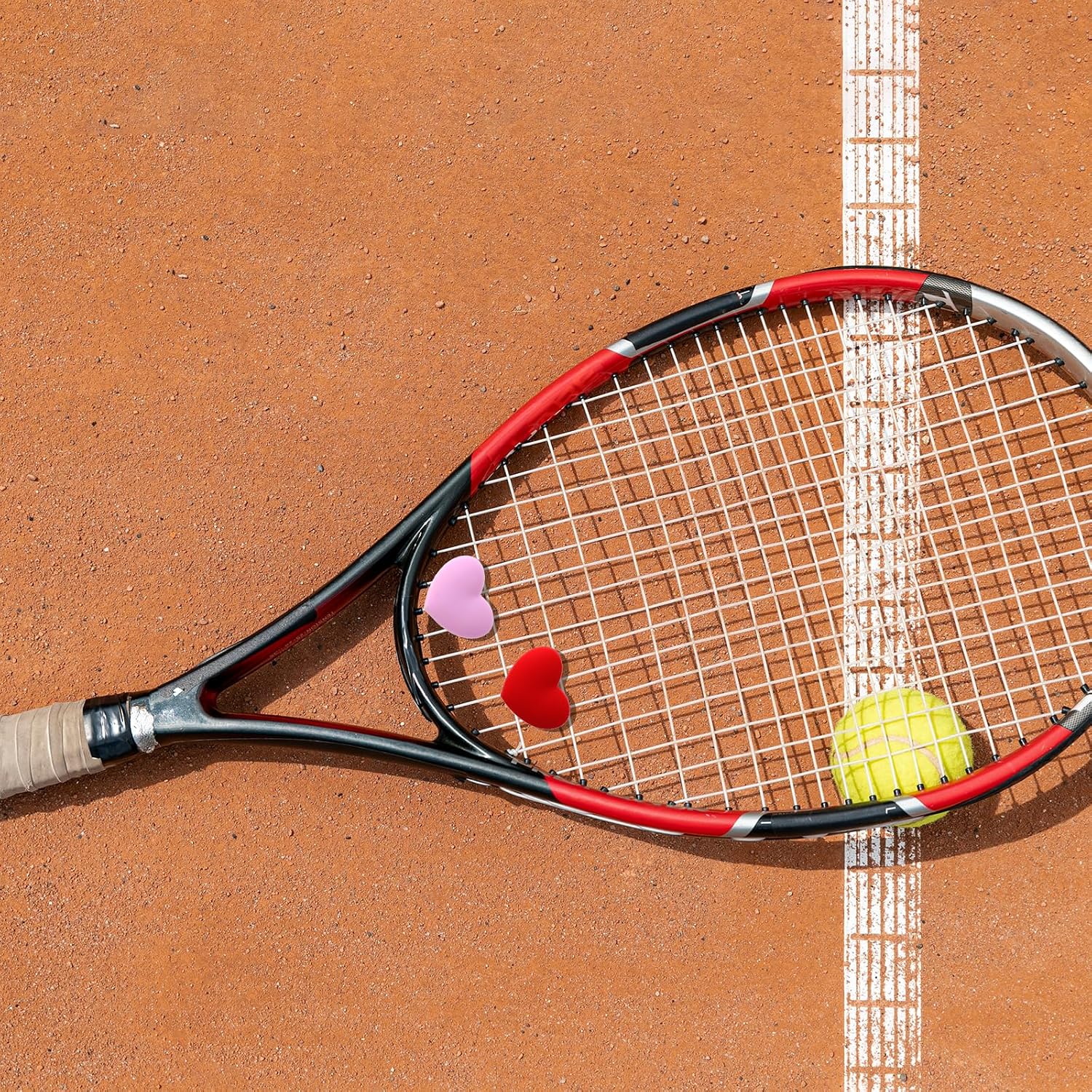 KALIONE 4pcs Tennis Vibration Dampener, Tennis Racket Shock Absorbers, Heart-Shaped Silicone Dampener Tool for Tennises Racquet String Dampeners Cute Tennises Supplies(Mixed Colors) - Image 7