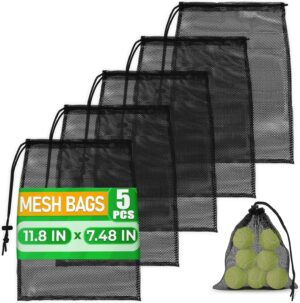 5Pcs Small Mesh Bags Drawstring Bla...