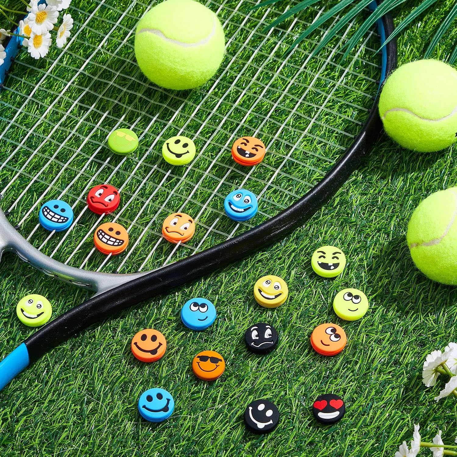 20 Pack Tennis Racket Vibration Dampeners, Funny Silicone Shock Absorbers for Tennis Racquets, Cute Decorative String Dampers for Men, Women, Teams, Clubs, Players and Tennist Gifts - Image 7