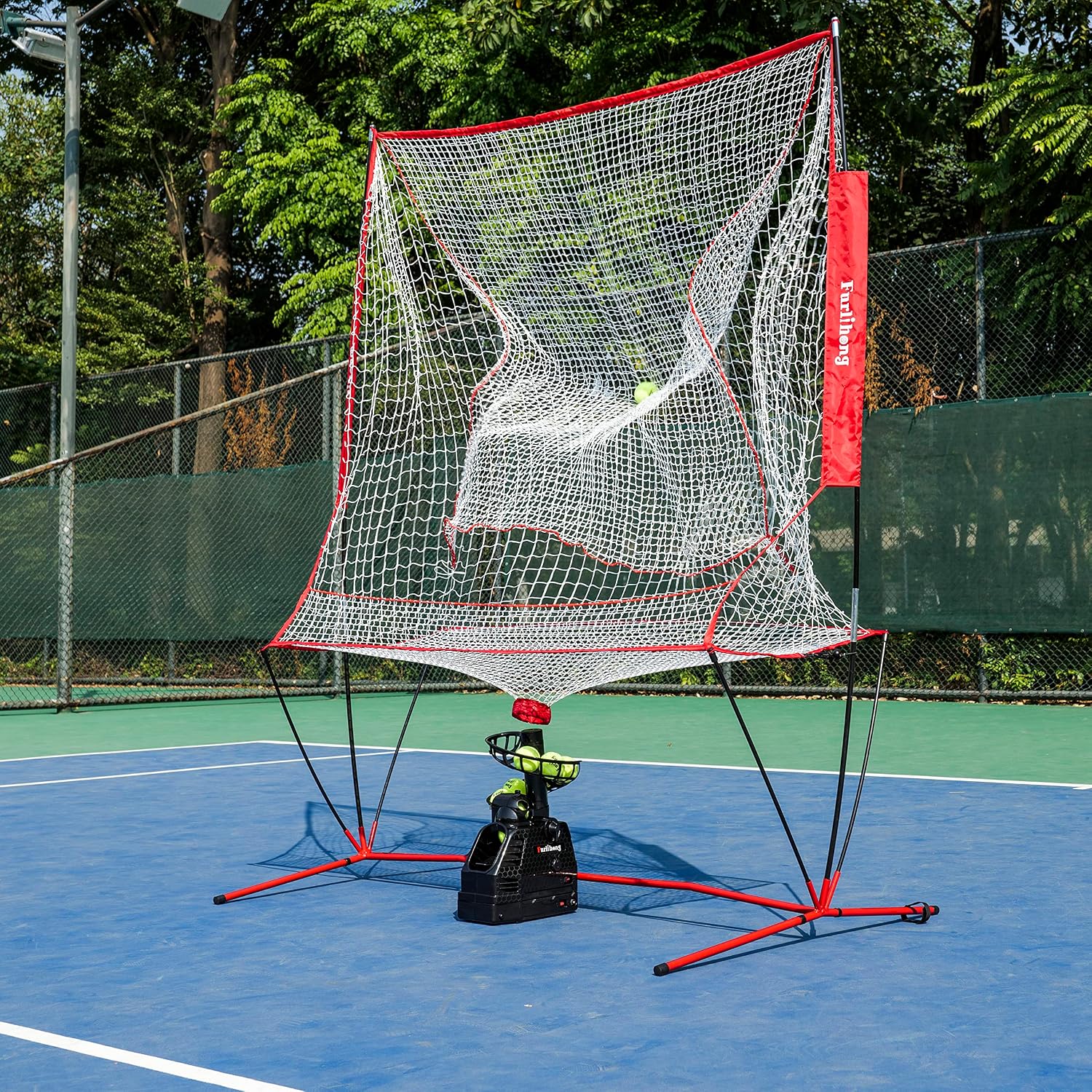 Furlihong 680NT 2 in 1 Tennis Ball & Baseball Training Machine and Net Combo, Ball Recycling System, Includes 680BH and NT01 - Image 7