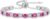 Sterling Silver Birthstone Bracelets for Women White Gold Tennis Bracelets Adjustable Chain 6-9 Inchs Jewelry Hypoallergenic Anniversary Birthday Gifts for Women Mom Wife Her