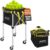 Pickleball Tennis Hopper–Foldable Cart Holds 180 Tennis/160 Pickleballs | Large Capacity |Lightweight with Wheels | Removable Bag| Side Pocket | Multi-Sport Use