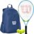 Wilson US Open Jr Tennis Racquet Bundled with a Wilson Advantage 2.5 Tennis Backpack – Optional Accessories