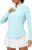 Heathyoga Long Sleeve Workout Tops for Women Golf Shirt UPF 50+ Swim Shirts for Woman UV Sun Protection Quarter Zip Pullover