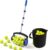 zozen Tennis Ball Picker with Storage Bag, No Bending Quick Pickup Roller, Adjustable Telescopic Handle, Holds Up to 28 Tennis Balls, Portable Collector for Tennis/Pickleball/Baseball/Lacrosse Ball