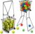 ParseBio Portable Pickleball Tennis Ball Collector with Wheel, 90 Tennis Balls Capacity, Pickleball Retriever Basket Carrier Gatherer Picker Hopper Container