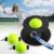 Tennis Trainer Metal Base, Portable Tennis Practice Rebounder with 3 High-Elastic String Balls, Prime Solo Tennis Trainer Tennis Ball Rebounder Outside for Adults Kids