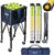 VEVOR Tennis & Pickleball Hopper Holds 200/175/150/120 Balls, 3-in-1 Tennis Foldable Pickleball Basket Cart for Easy Installation, Storage Bag for Tennis Training & Teaching