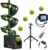 Tennis Ball Machine with Triangular Base, Remote Control Tennis Ball Launcher/Thrower, Adjustable Height/Speeds/Angle, for School Gym