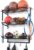 XCSOURCE Sports Equipment Organizer, 3-Tier Ball Storage Rack with Bat & Racket Holders, Wall Mounted Garage Sports Gear Storage Shelf with 4 Hooks for Balls, Helmets & Accessories (Glossy Black)