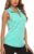 Koscacy Women’s Sleeveless Golf Tennis Polo Shirts Zip Up Dry Fit Workout Tank Tops Athletic Shirt
