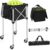 Foldable Tennis Ball Cart Holds 180 Balls Wheeled Tennis Ball Hopper Sports Teaching Carts with Storage Bag, Light Auminum Alloy