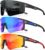 Polarized Sports Sunglasses for Men Women, UV400 Protection Mens Sunglasses Wrap Around Sun Glasses for Cycling Running