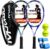 Adult Tennis Racket Set of 2, 27 Inch Pre-Strung for Beginners