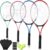 4 Pcs Tennis Rackets for Adult Recreational 4 Players 27″ Tennis Racquet Lightweight Tennis Racket with 3 Tennis Balls for Training Beginners with Overgrips Carry Bag