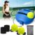 Tennis Trainer Rebound Ball Set, Tennis Practice Rebounder with 3 String Balls, Sports Wristband & Mesh Bag, Portable Solo Tennis Training Equipment for Indoor Outdoor Sport