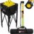 [2-in-1 Set] Tennis & Pickleball Hopper with Pickup Tube – Pickleball Caddy with Collapsible Metal Frame Ball Basket and Wheels & Carry Case – 120 Tennis Balls or 100 Pickleball Ball Holder (Pin)