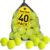 Treeroot 16/30/40/60/80 Pcs Tennis Balls, High Elasticity Tennis Balls Bulk, Comes with a Portable Mesh Bag, Tennis Ball for Dogs, Suitable for Beginner Training Ball, Durable & Bounce